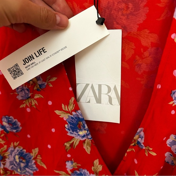 NWT Zara Floral Wrap Dress - Picture 10 of 14